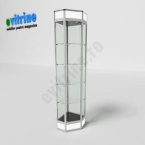 vitrine pentru colt, vitrine turn din aluminiu modern, vitrine pentru magazin, vitrine din sticla, vitrine din sticla pentru magazin, vitrine bijuterii, vitrine muzeu, mobilier bijuterii, mobilier muzeu, vitrine la comanda